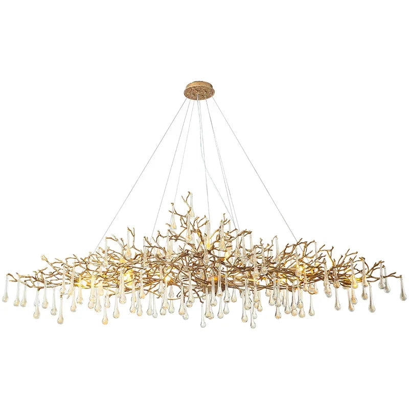 Lámpara de Suspensión de Cobre de Lujo de Araña de Cristal de Rama LED™ Decorbites