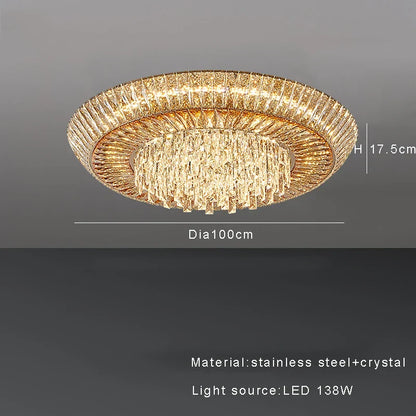 DecorBites™ Amber Crystal LED Ceiling Light for Luxurious Home Decor