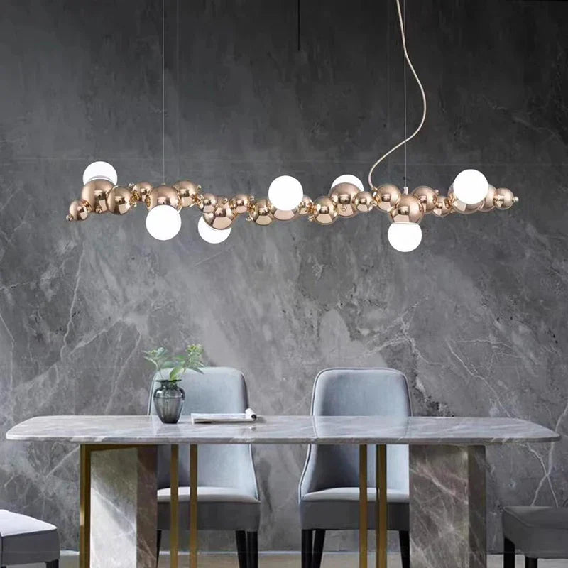 Matte Black LED Chandelier 9-Head Contrast