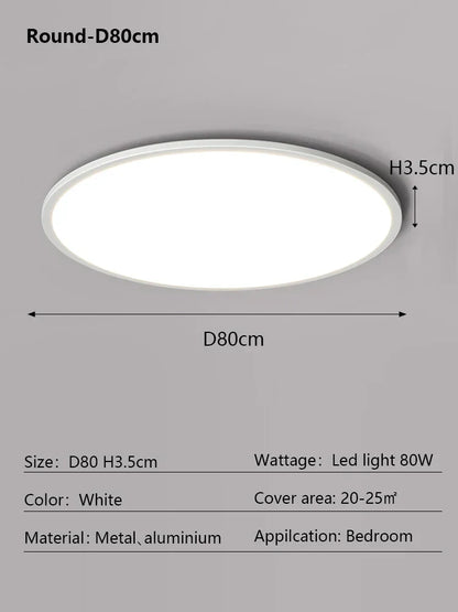 DecorBites™ LED Ceiling Light: Nordic Style Ultra Thin Square Lamp for Living Room and Bedroom
