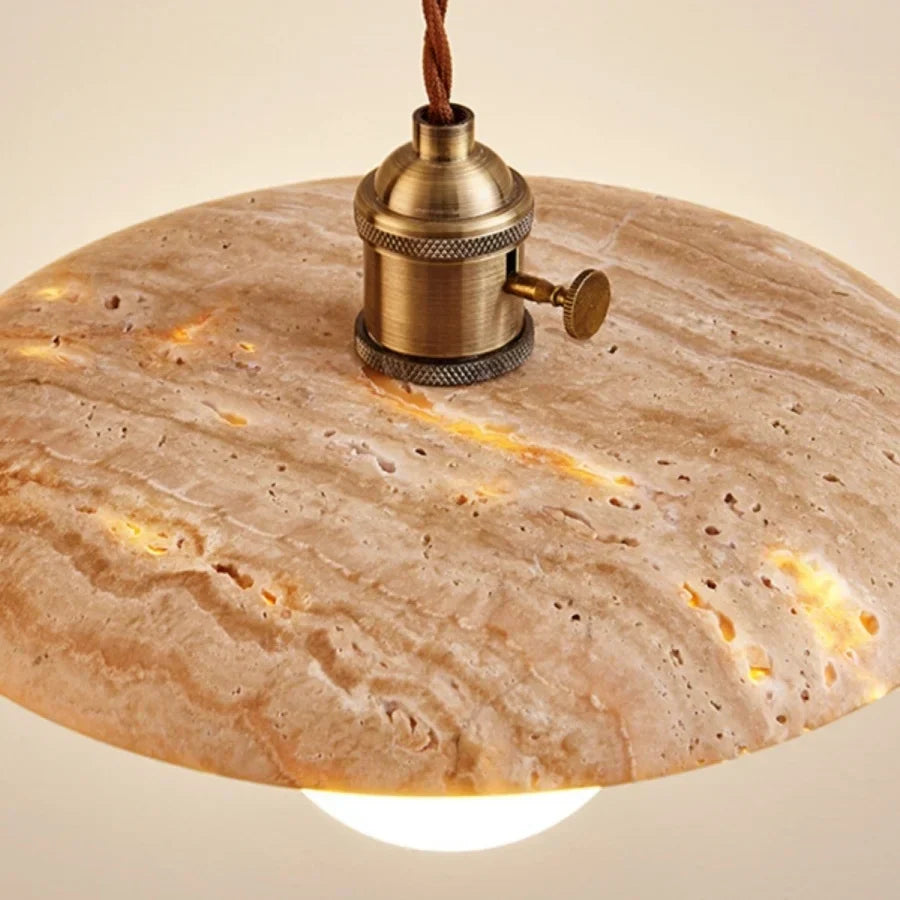 Aluminum LED Pendant Light Travertine E27 Base