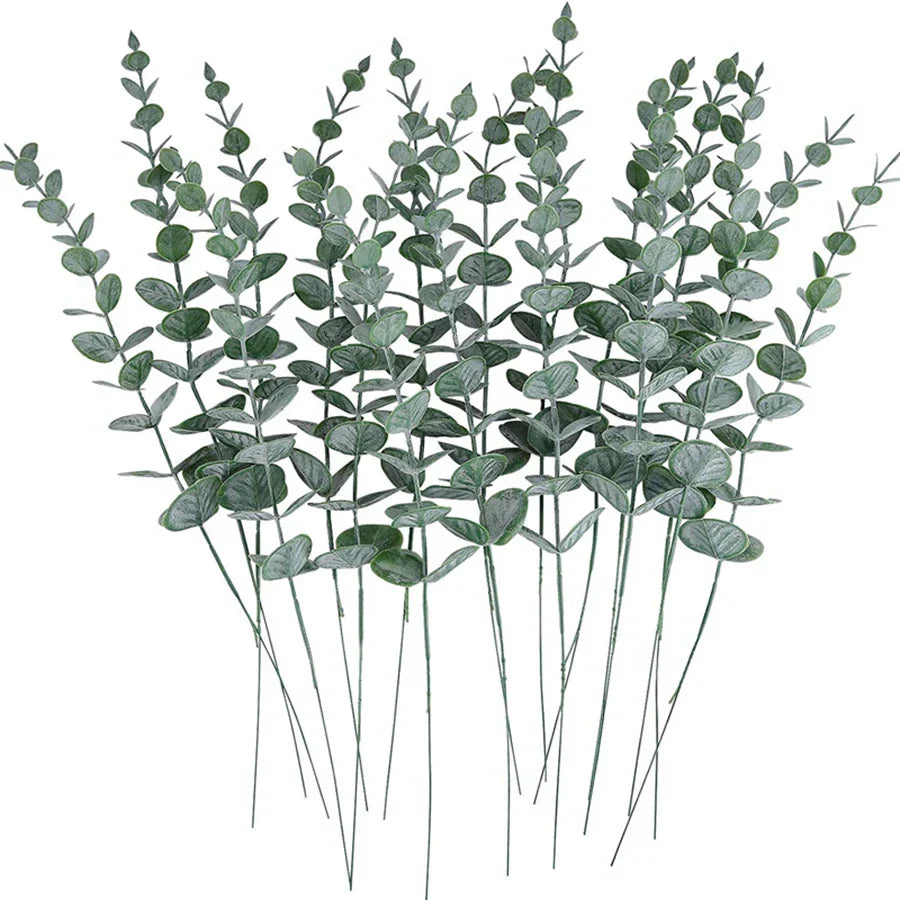 DecorBites™ Artificial Eucalyptus Leaves 100Pcs - Home Wedding Decoration Vase Fake Plants