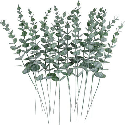 DecorBites™ Artificial Eucalyptus Leaves 100Pcs - Home Wedding Decoration Vase Fake Plants