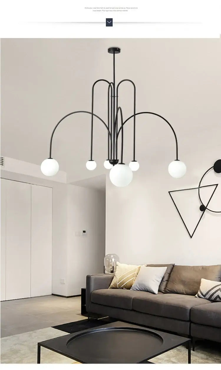 DecorBites™ Nordic Comet Glass Ball Chandelier - Elegant Home Décor