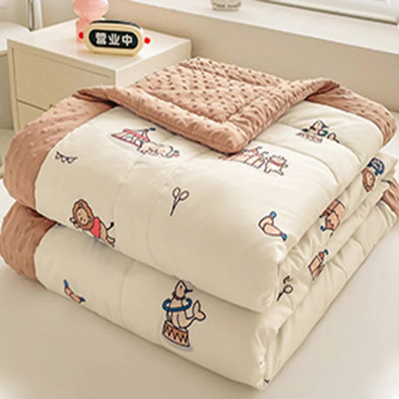 DecorBites™ Cartoon Pattern Summer Comforter: Skin-Friendly Breathable Quilt for Kids & Adults