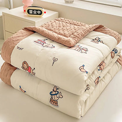 DecorBites™ Cartoon Pattern Summer Comforter: Skin-Friendly Breathable Quilt for Kids & Adults