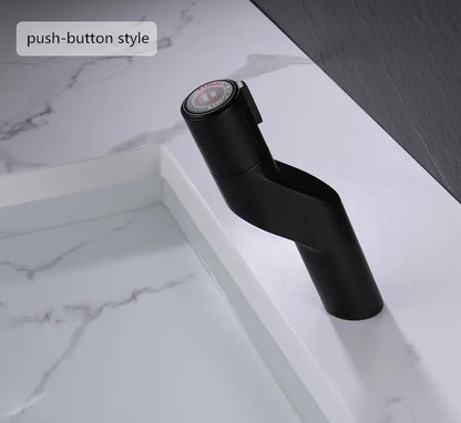 Grifo de lavabo DecorBites™ Gold: Grifo monomando con pulsador para baño, de latón.