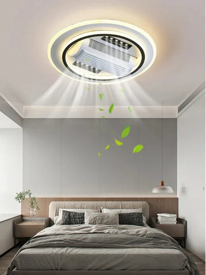 DecorBites™ Bladeless LED Ceiling Fan Light: Modern Invisible Fan Lamp for Bedroom & Living Room