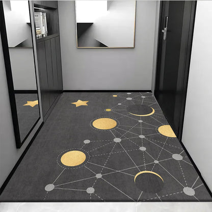 DecorBites™ Grey Crystal Velvet Entrance Rug - Luxe Absorbent, Anti-Slip, Easy-Clean Living Room Carpet