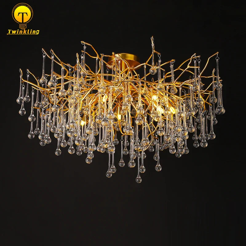 DecorBites™ Gold Tree Branch Chandelier for Dining Room