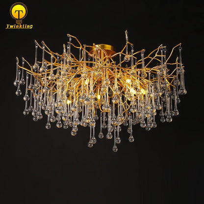 DecorBites™ Gold Tree Branch Chandelier for Dining Room