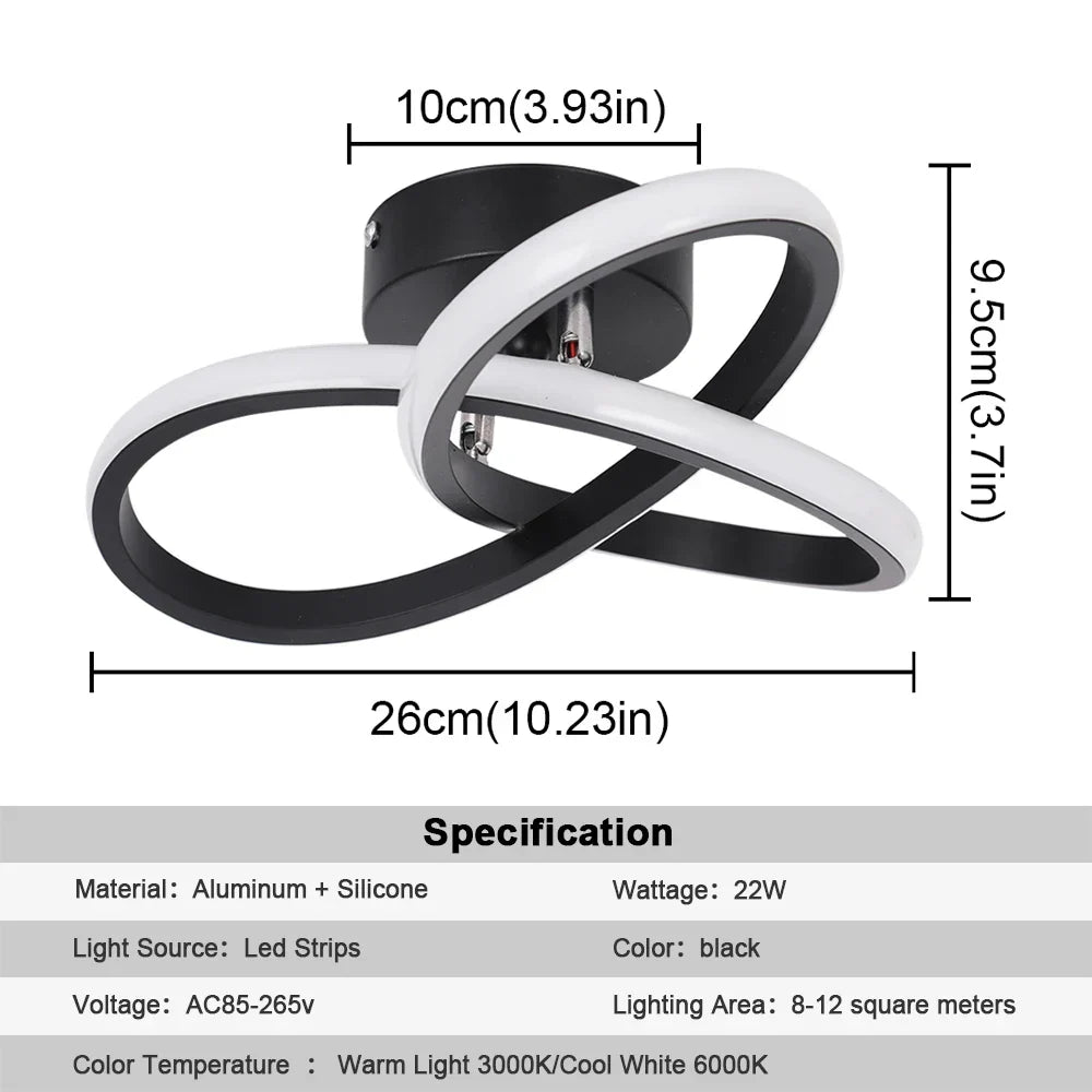 ثريا LED أكريليكية من DecorBites™ مزودة بمصباح سقف بسيط للديكور الحديث