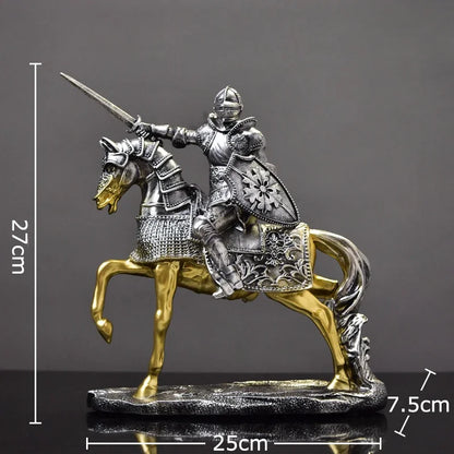 DecorBites™ Heavy Armored Knight Resin Statue Decoration for Desk and Room Aesthetic