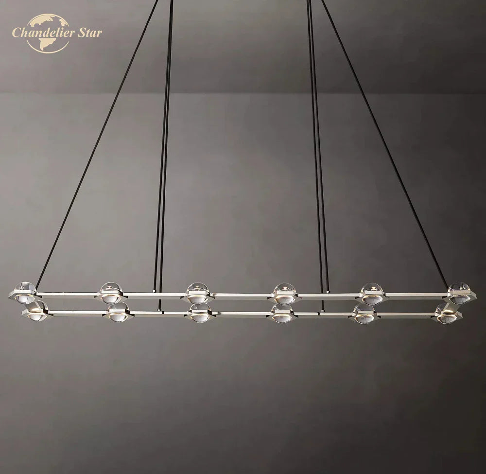 DecorBites™ Éclatant Crystal Chandelier - Luxe Rectangular Pendant Light for Home Décor