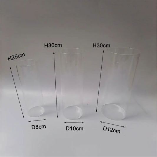 DecorBites™ Cylinder Glass Hurricane Lamp Shade with 3-Hole Design