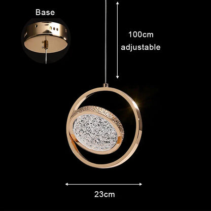 DecorBites™ Gold Acrylic LED Chandelier Pendant Light for Modern Nordic Home Decor
