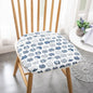 Decobites Cotton Hemp Dining Chair Cushion - Nordic Print, Non-Slip, Comfortable Office & Living Decor