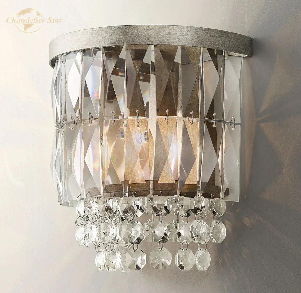 DecorBites™ Crystal LED Wall Sconce Light Fixture - Portia Collection