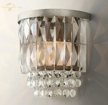 DecorBites™ Crystal LED Wall Sconce Light Fixture - Portia Collection