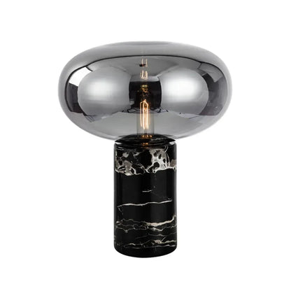 مصباح مكتبي من الرخام على شكل كرة زجاجية من DecorBites™ - تصميم عصري بسيط لغرفة النوم وغرفة المعيشة