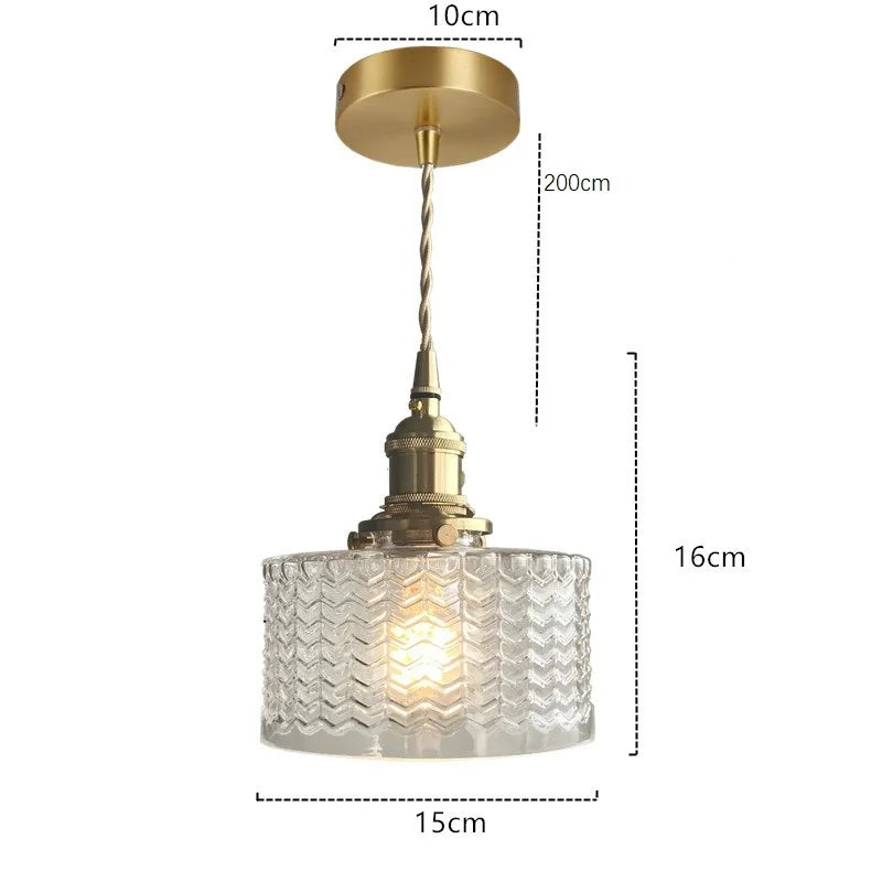 DecorBites™ Green Glass LED Hanging Light Fixture Copper Socket Modern Pendant Lamp