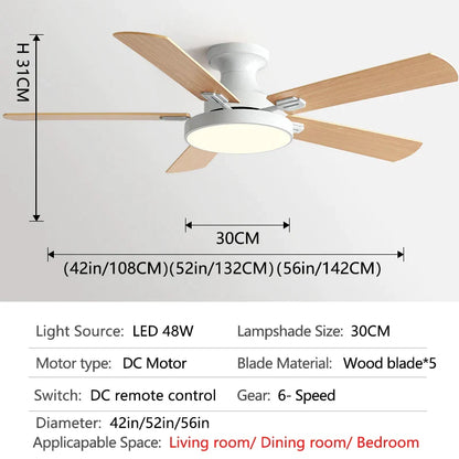 DecorBites™ 56" Low Floor Ceiling Fan Light | Indoor Living Room Chandelier | Modern Design