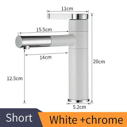 DecorBites™ Brass Bathroom Faucet Vessel Sinks Mixer - Swivel Spout Vanity Tap, Chrome Deck Mounted