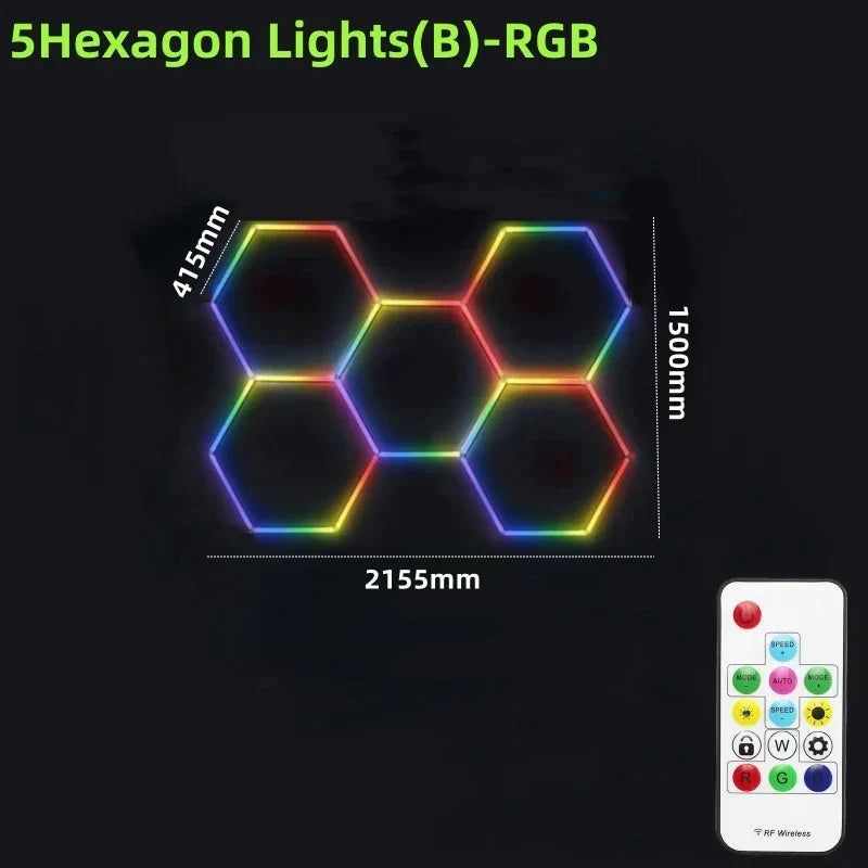 DecorBites™ LED Hex Garage Light with Remote Control