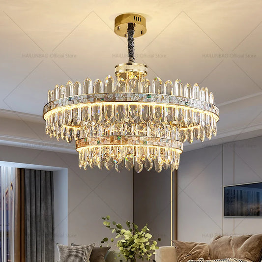 DecorBites™ Crystal Chandelier: Modern Luxury for Living Room, Dining Room, Bedroom