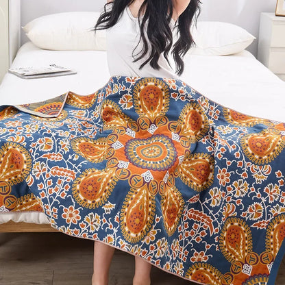 DecorBites™ Boho Cotton Gauze Bath Towel - Quick-Dry & Large Wrap