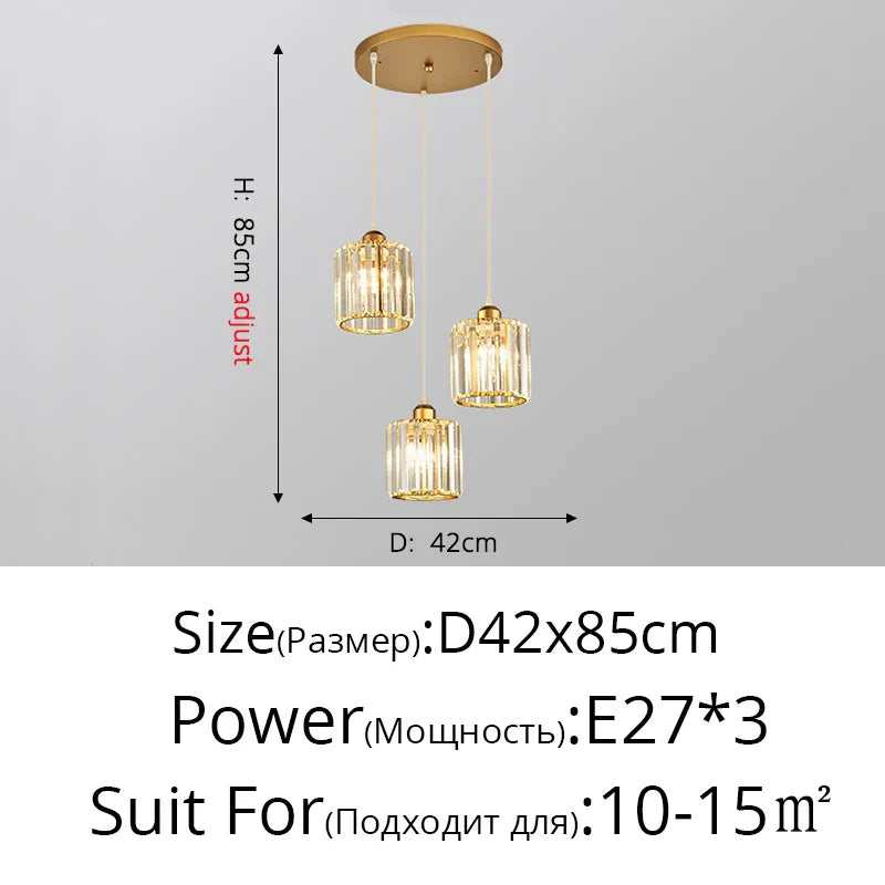 DecorBites™ Crystal Chandelier Luxury Ceiling Lamp LED Modern Pendant Light for Indoor Spaces