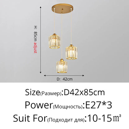 DecorBites™ Crystal Chandelier Luxury Ceiling Lamp LED Modern Pendant Light for Indoor Spaces
