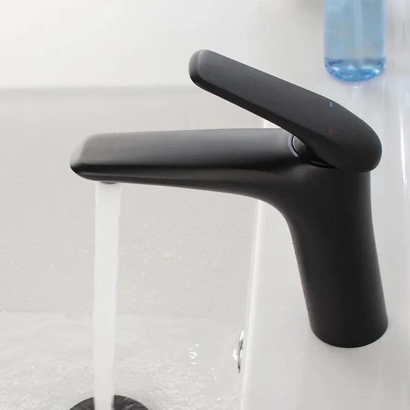 DecorBites™ Basin Faucet: Single Handle Mixer Tap in Black/Chrome/Grey/Gold with Hot Cold Water