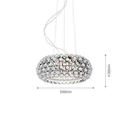 DecorBites™ Clear Gold Acrylic Pendant Lights: Modern Living Room Foscarini Caboche Style