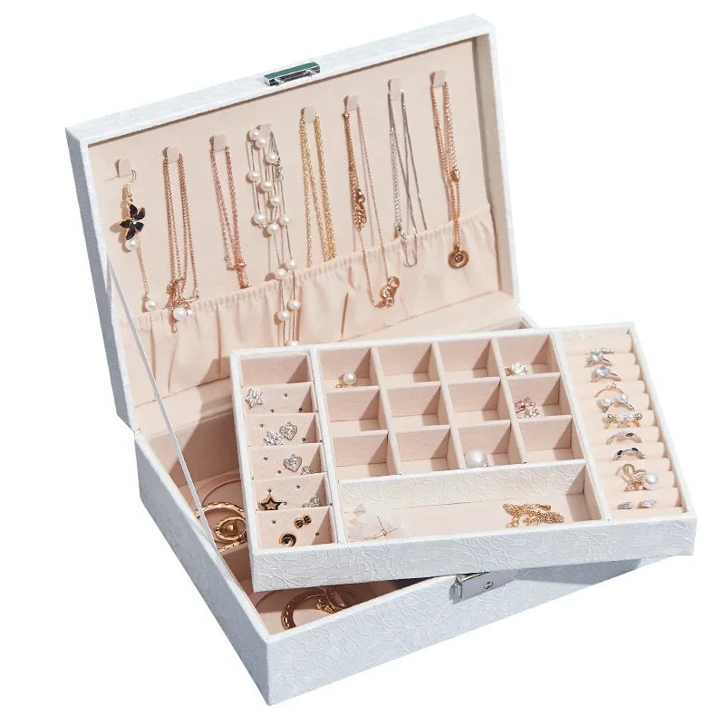Decorbites™ Leder-Schmuckaufbewahrungsbox für Ketten, Armbänder und Ringe