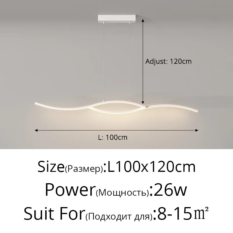 DecorBites™ LED Strip Pendant Chandelier for Living Dining Kitchen Island, Minimalist Home Decor Fixture