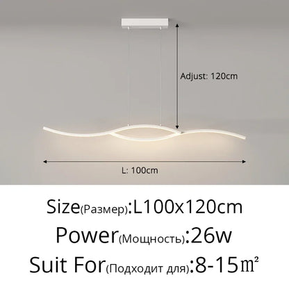 DecorBites™ LED Strip Pendant Chandelier for Living Dining Kitchen Island, Minimalist Home Decor Fixture