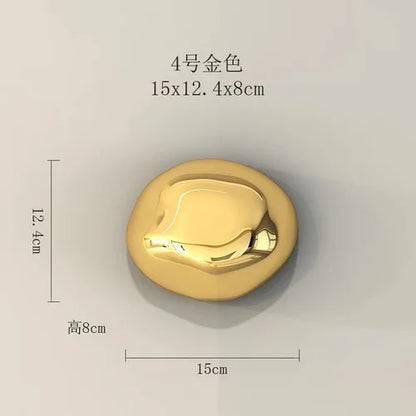 ديكور بايتس™ زينة جدارية من الحجر الذهبي ثلاثي الأبعاد لديكور أنيق للغرفة