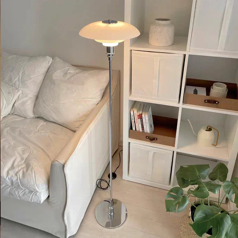 DecorBites™ Glass Shade LED Floor Lamp for Living Room, Bedroom - Nordic Minimalist Retro Style