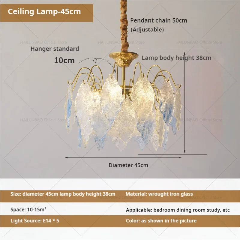 DecorBites™ Crystal Chandelier: French Light Luxury Retro Color Living Room Villa Dining Room Lamps