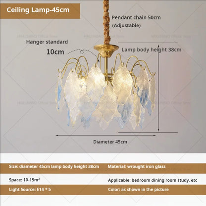 DecorBites™ Crystal Chandelier: French Light Luxury Retro Color Living Room Villa Dining Room Lamps