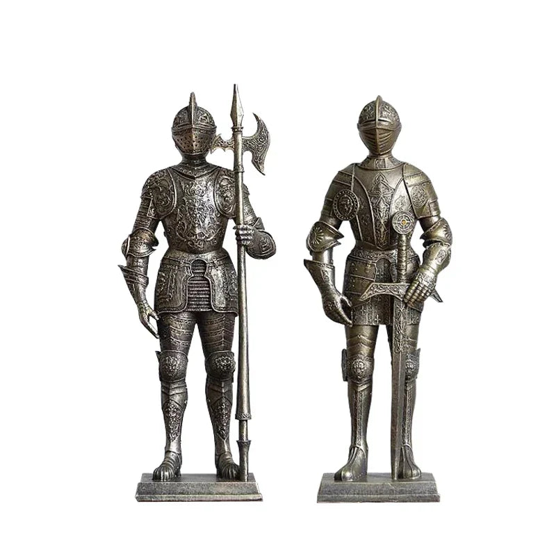 DecorBites™ Iron Armored Soldier Knight Sculpture Home Decor Figurine