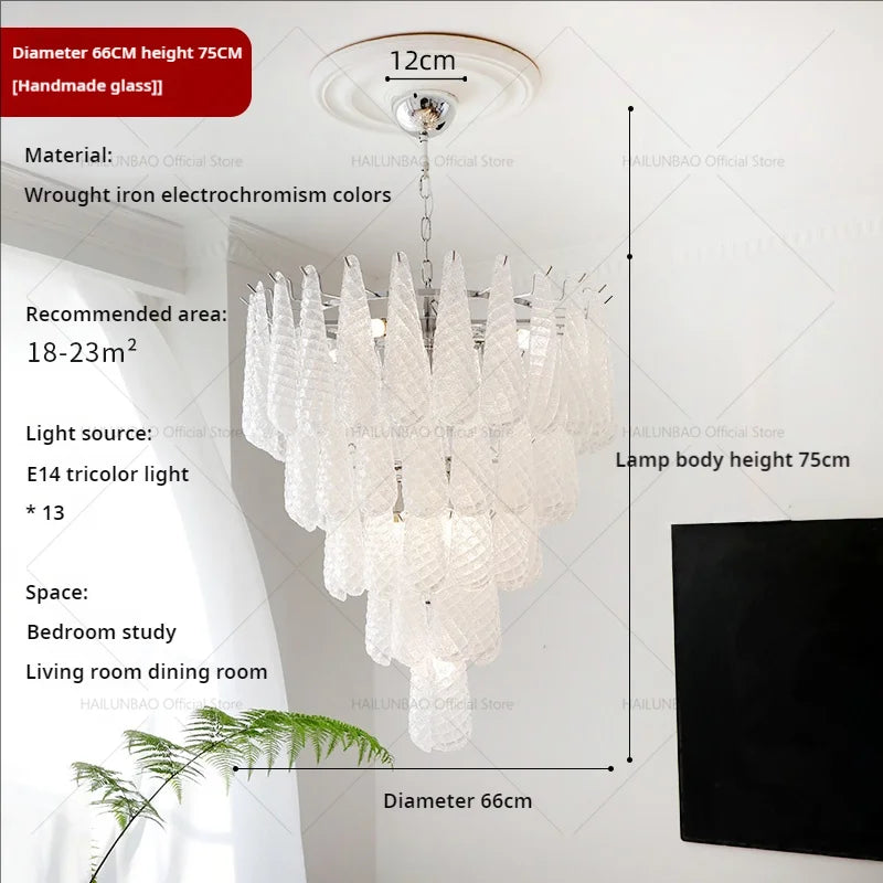 DecorBites™ Crystal Glass Chandelier for Living, Dining & Bedroom - Elegant Medieval Art