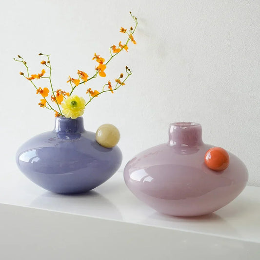 Jarrón geométrico de vidrio DecorBites™ Burbujas de colores para terrario hidropónico, accesorio de decoración para el hogar