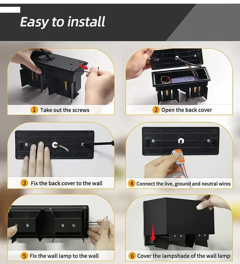 Lámpara de pared LED de aluminio impermeable Decorbites™ - Iluminación para exteriores e interiores