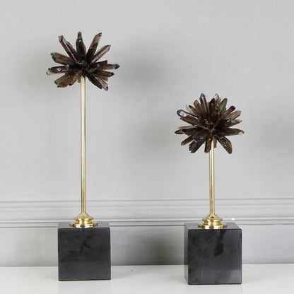 DecorBites™ Crystal Handicraft Artificial Flower Metal Figurine Home Decor Accessory