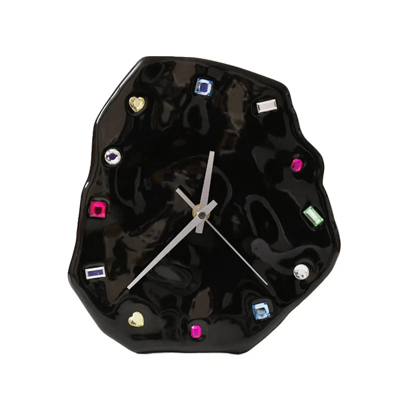 DecorBites™ Crystal Geometric Wall Clock for Living Room Decor