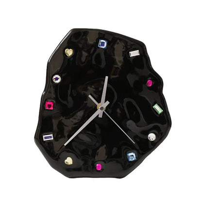 DecorBites™ Crystal Geometric Wall Clock for Living Room Decor