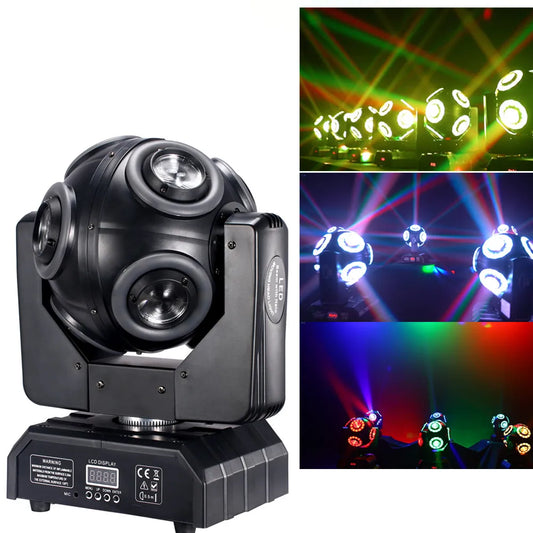 DecorBites™ LED Moving Head Beam Light with Halo RGBW 4in1 for DJ Stage