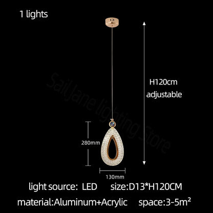 DecorBites™ Heart LED Chandelier Modern Luxury Restaurant Villa Living Room